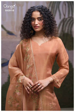Ganga Fashion Clarae 4291 Pure Bemberg Silk Dress Material