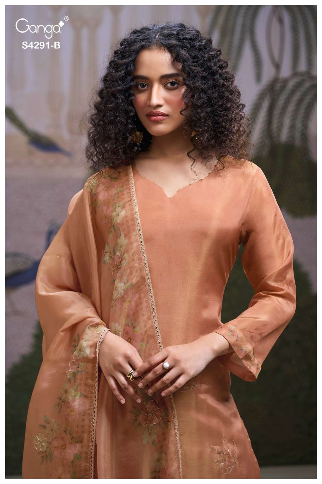 Ganga Fashion Clarae 4291 Pure Bemberg Silk Dress Material - Amrah Wholesale