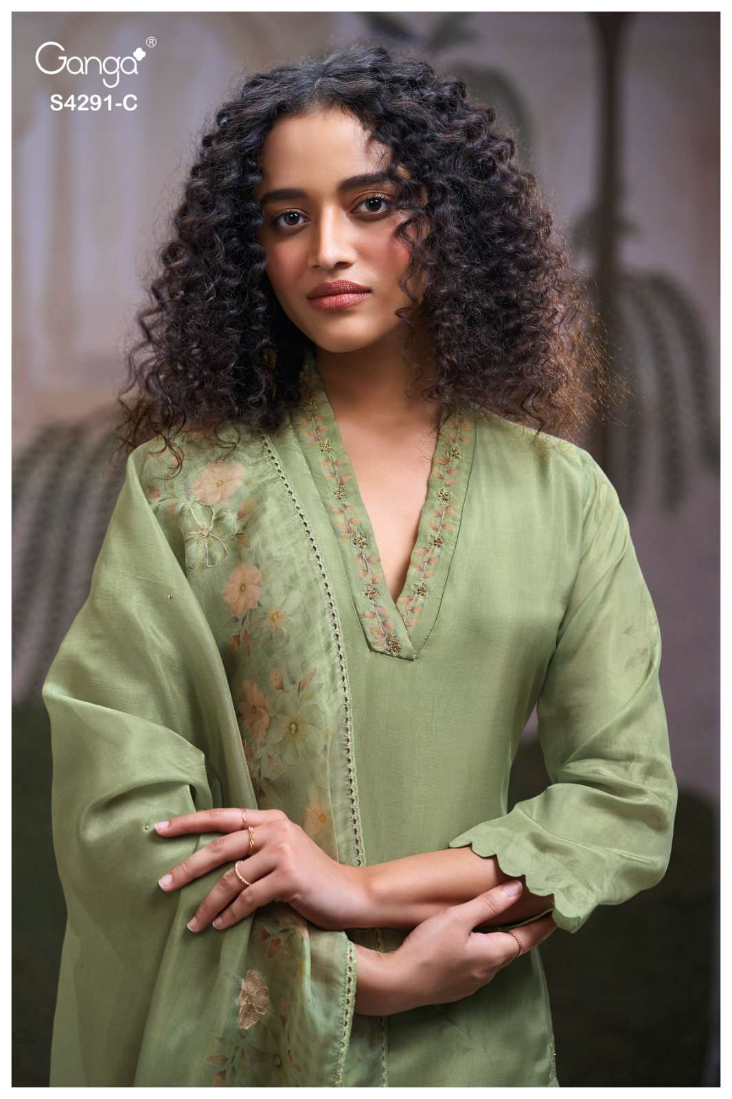 Ganga Fashion Clarae 4291 Pure Bemberg Silk Dress Material - Amrah Wholesale