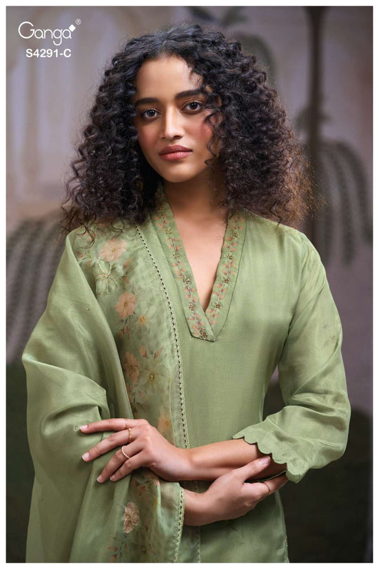 Ganga Fashion Clarae 4291 Pure Bemberg Silk Dress Material - Amrah Wholesale