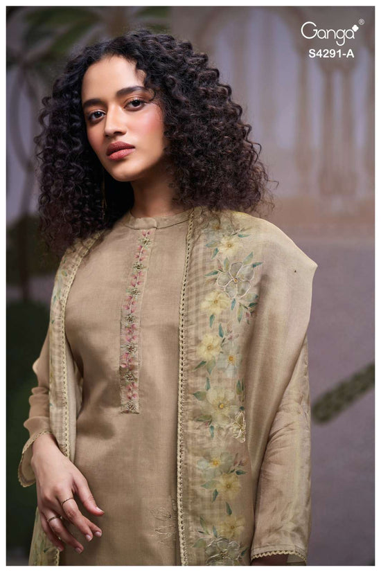 Ganga Fashion Clarae 4291 Pure Bemberg Silk Dress Material - Amrah Wholesale