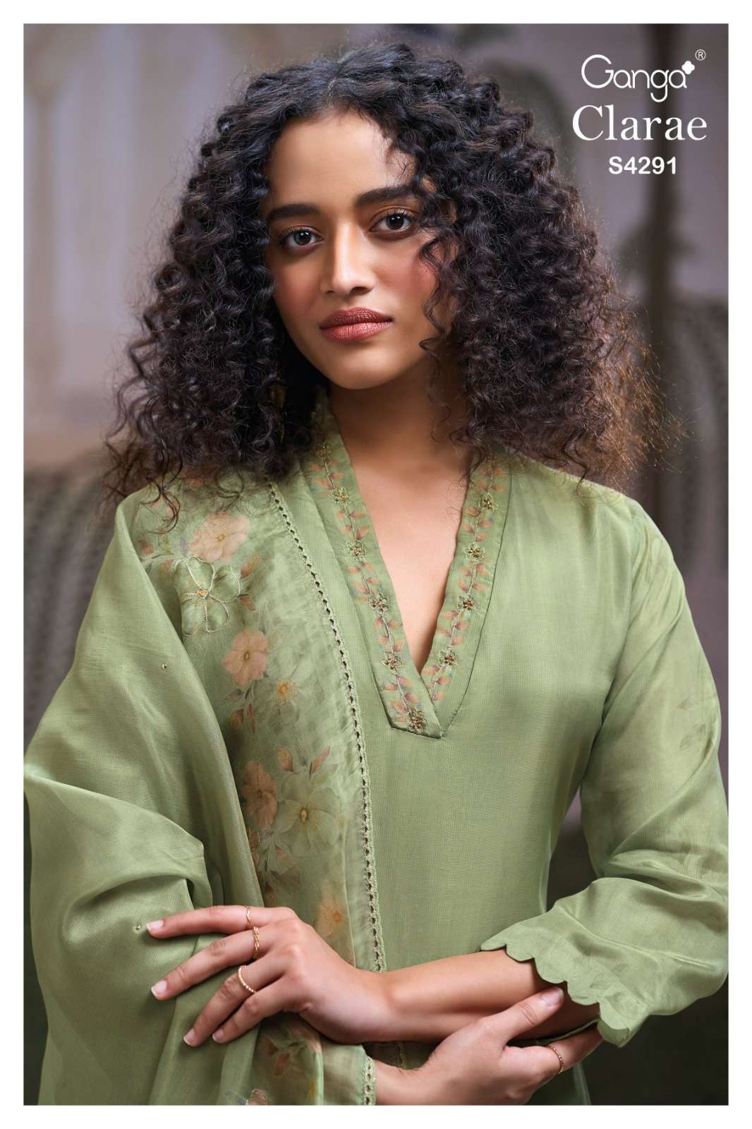 Ganga Fashion Clarae 4291 Pure Bemberg Silk Dress Material - Amrah Wholesale