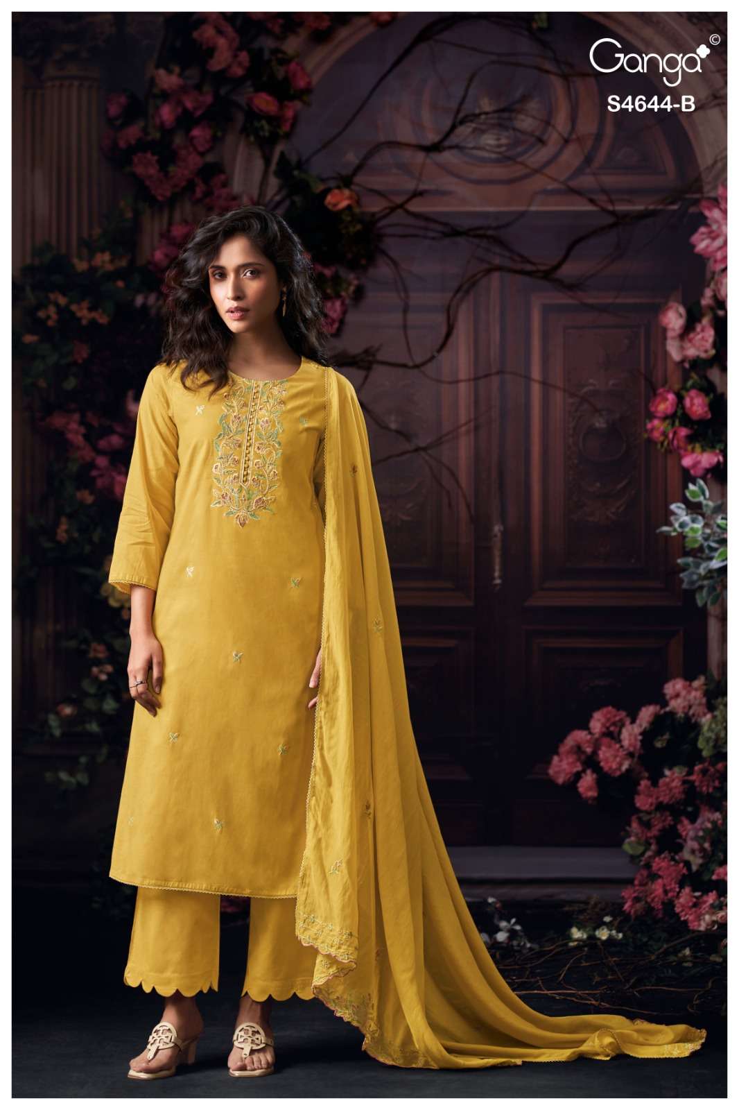 Ganga Fashion Coresa 4644 Dress Material Wholesale Catalogue - Amrah Wholesale