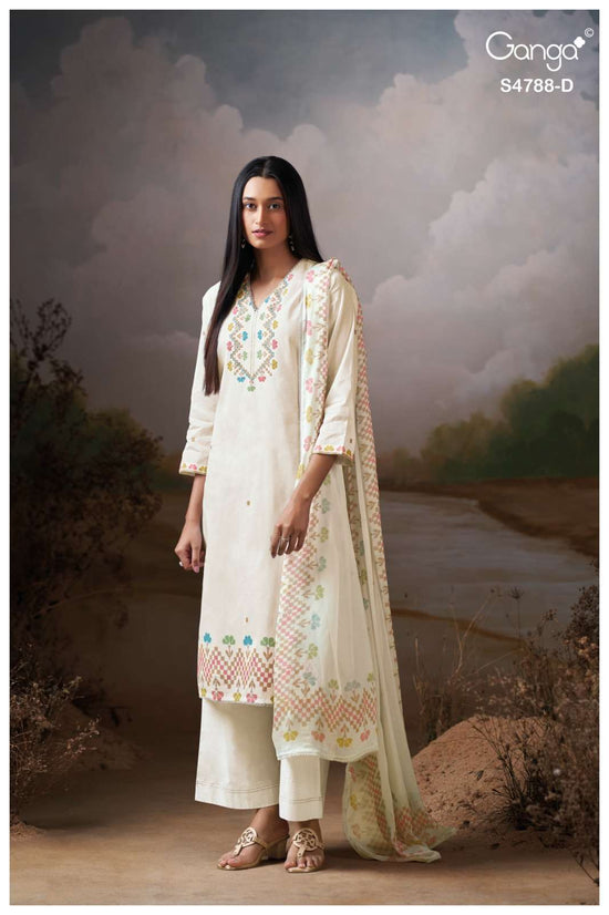 Ganga Fashion Cosima 4799 Premium Organdy Dress Material