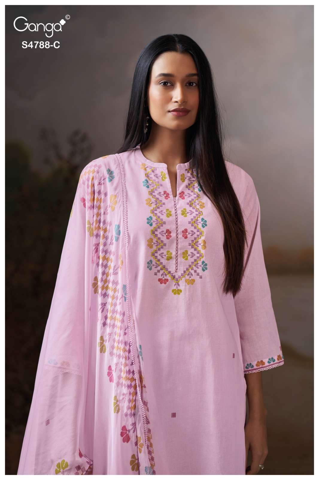 Ganga Fashion Cosima 4799 Premium Organdy Dress Material