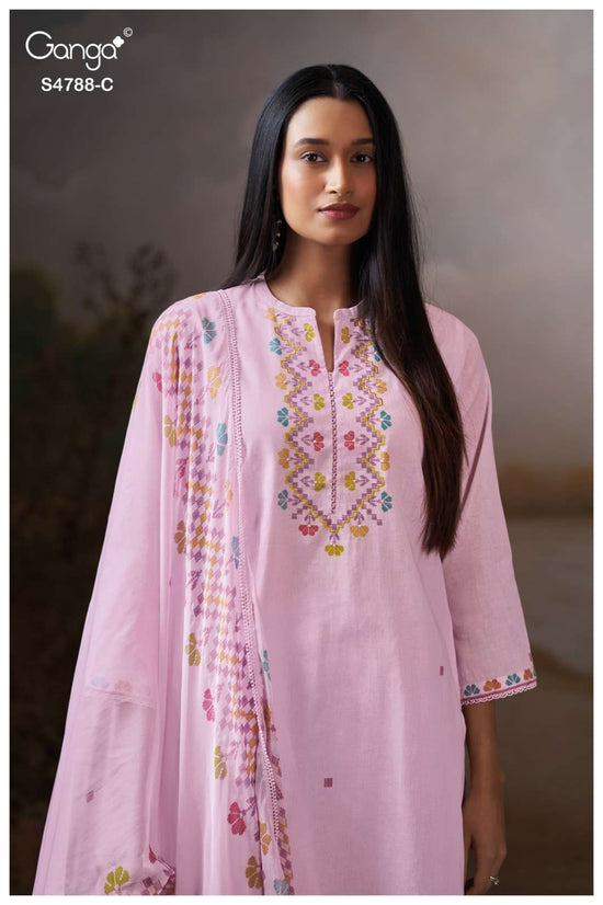 Ganga Fashion Cosima 4799 Premium Organdy Dress Material