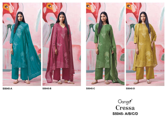 Ganga Fashion Cressa 5045 Premium Cotton Satin Dress Material