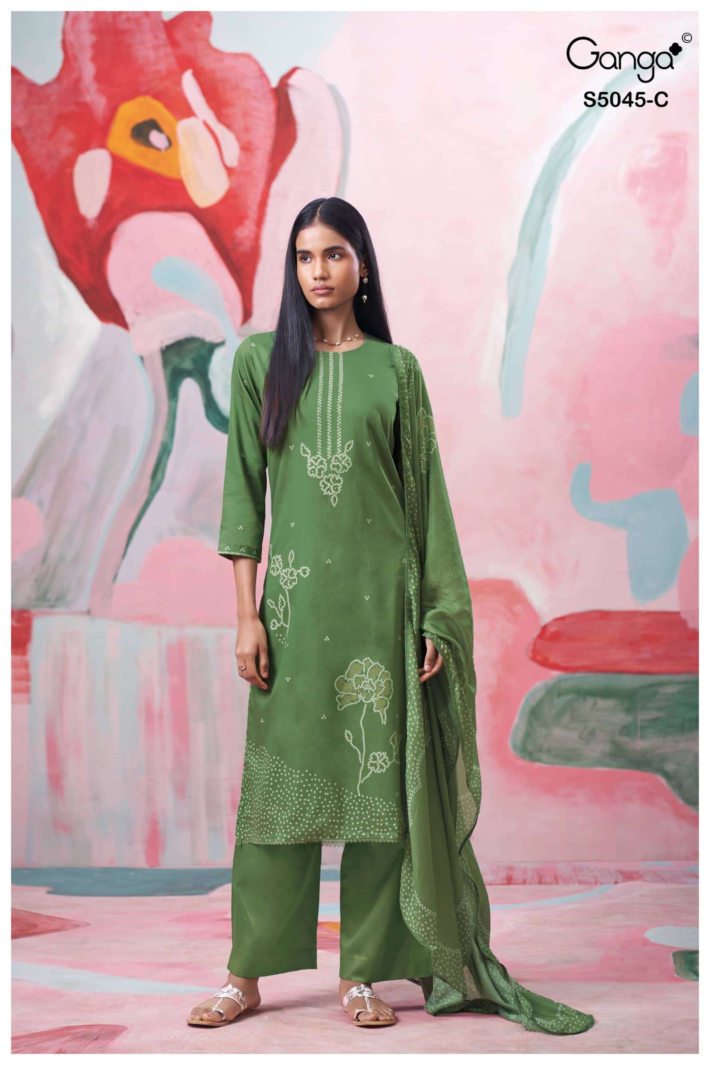 Ganga Fashion Cressa 5045 Premium Cotton Satin Dress Material