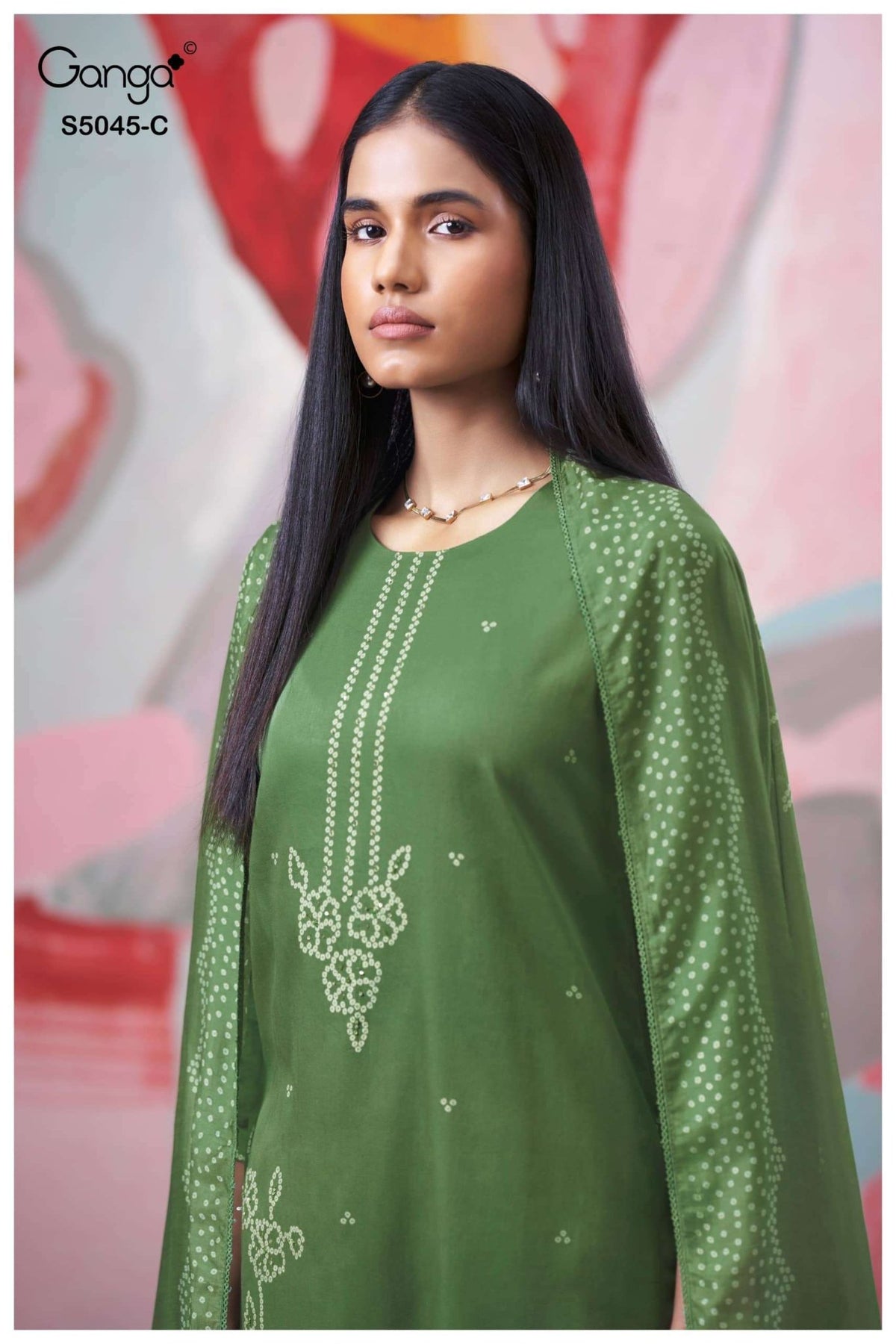 Ganga Fashion Cressa 5045 Premium Cotton Satin Dress Material - Amrah Wholesale