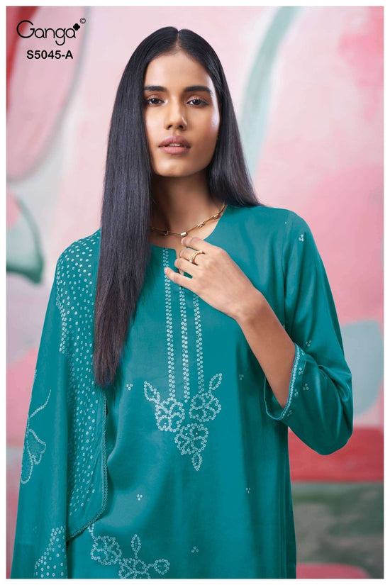 Ganga Fashion Cressa 5045 Premium Cotton Satin Dress Material - Amrah Wholesale
