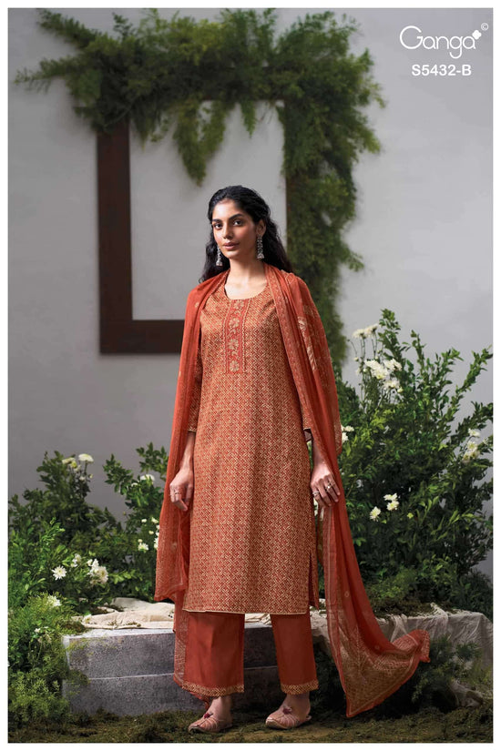 Ganga Fashion Daelen 5432 Pure Wool Pashmina Embroidered Suit