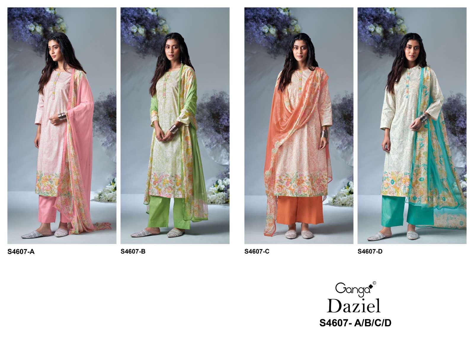 Ganga Fashion Daizel 4607 Dress Material Wholesale Catalogue