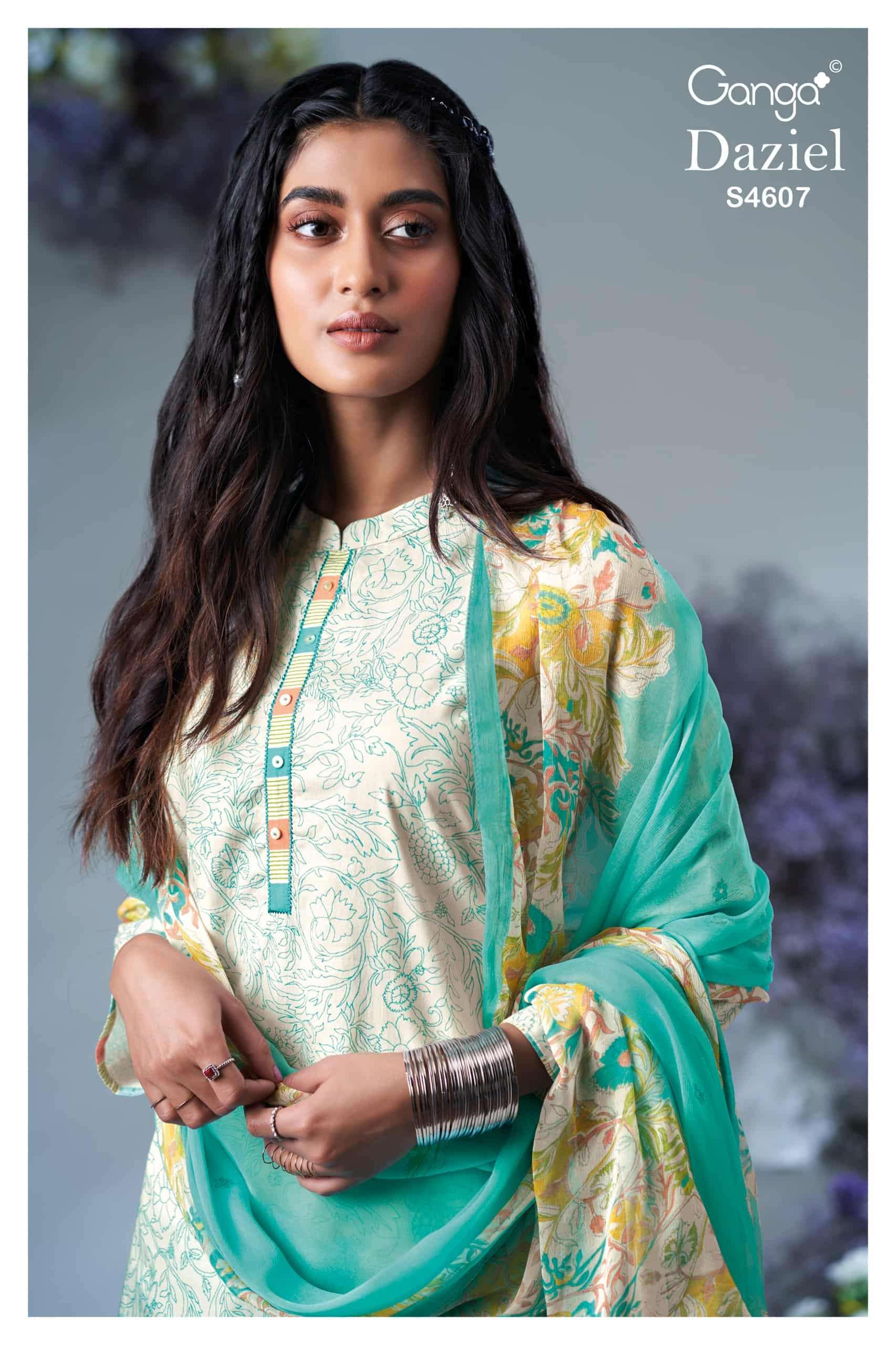 Ganga Fashion Daizel 4607 Dress Material Wholesale Catalogue