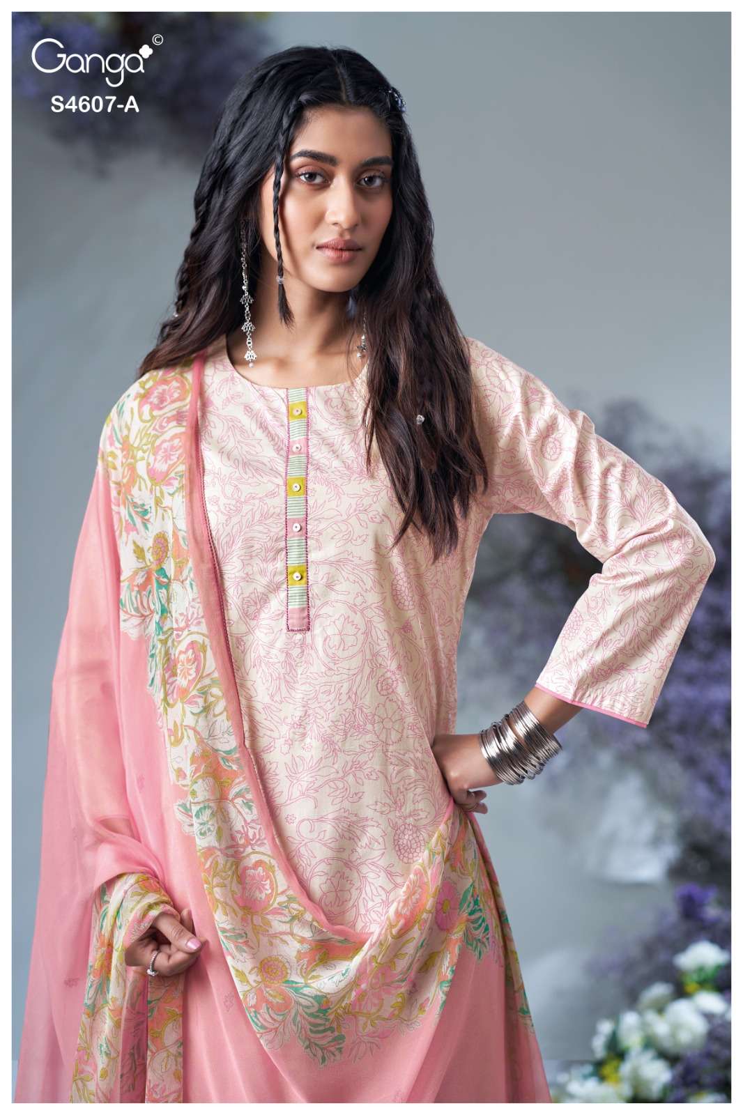 Ganga Fashion Daizel 4607 Dress Material Wholesale Catalogue