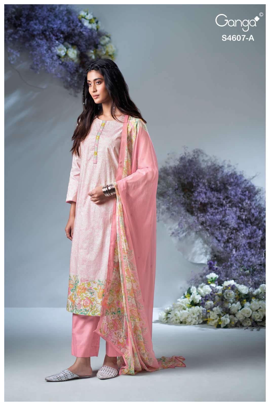 Ganga Fashion Daizel 4607 Dress Material Wholesale Catalogue