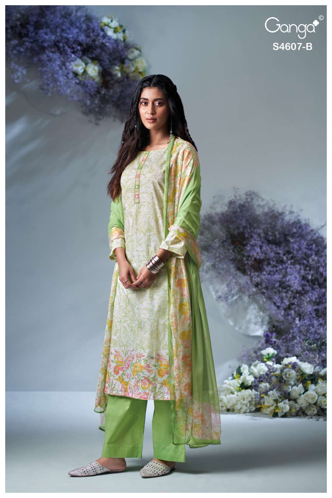 Ganga Fashion Daizel 4607 Dress Material Wholesale Catalogue