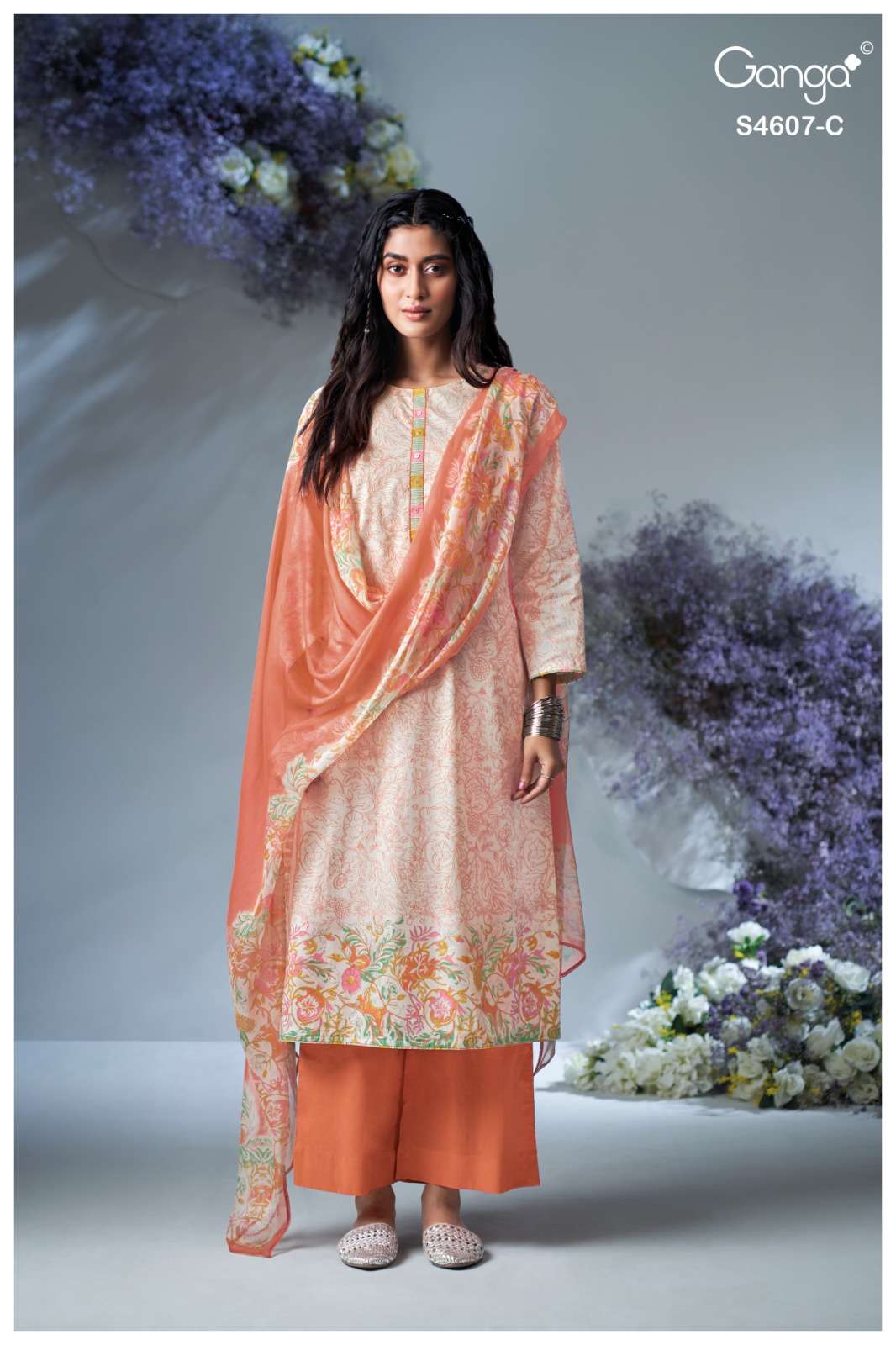 Ganga Fashion Daizel 4607 Dress Material Wholesale Catalogue