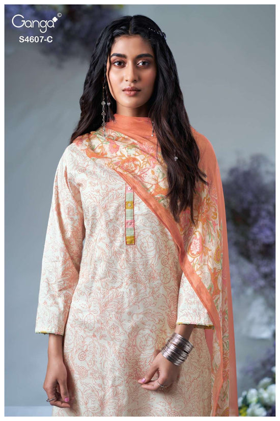 Ganga Fashion Daizel 4607 Dress Material Wholesale Catalogue