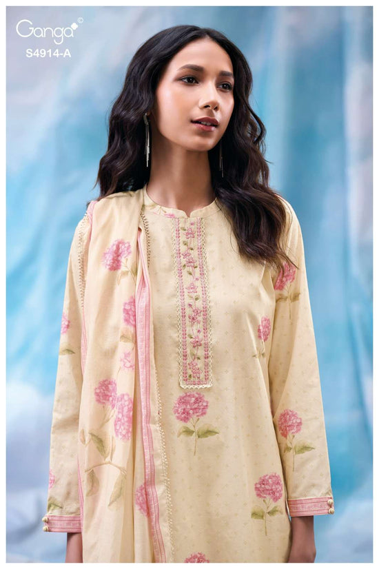 Ganga Fashion Dazia 4914 Premium Cotton Dress Material - Amrah Wholesale