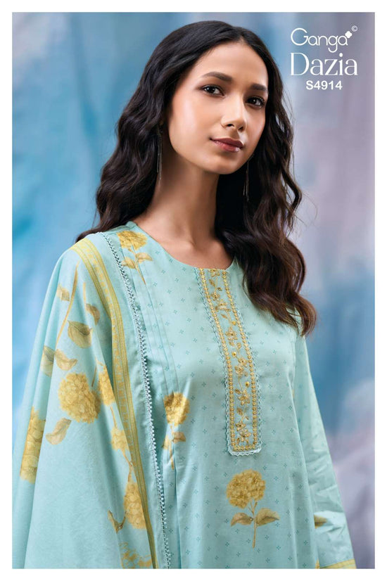 Ganga Fashion Dazia 4914 Premium Cotton Dress Material - Amrah Wholesale