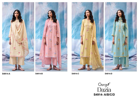 Ganga Fashion Dazia 4914 Premium Cotton Dress Material - Amrah Wholesale