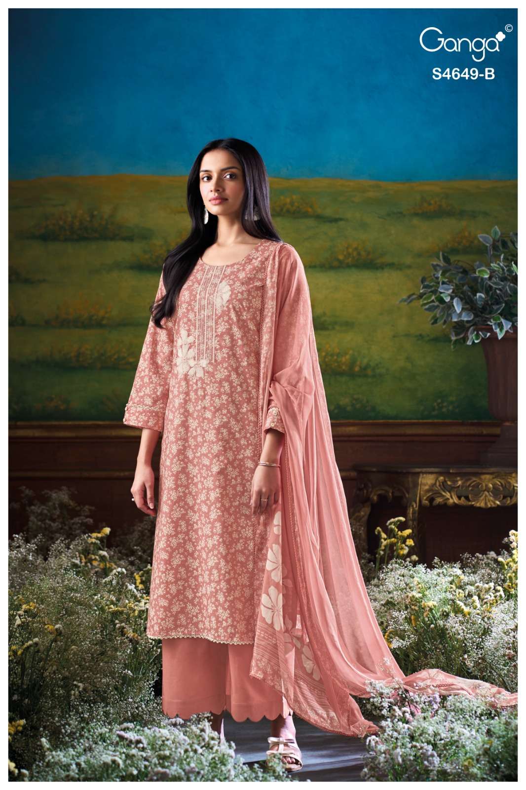 Ganga Fashion Deliaa 4649 Cotton Printed Dress Material Wholesale - Amrah Wholesale