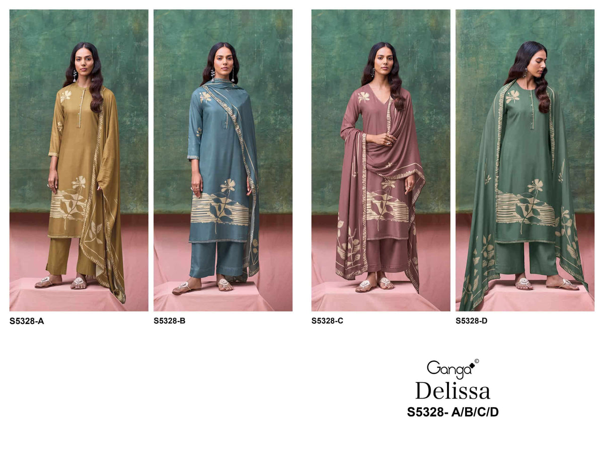 Ganga Fashion Delissa 5328 Winter Collection Premium Wool Pashmina Suits