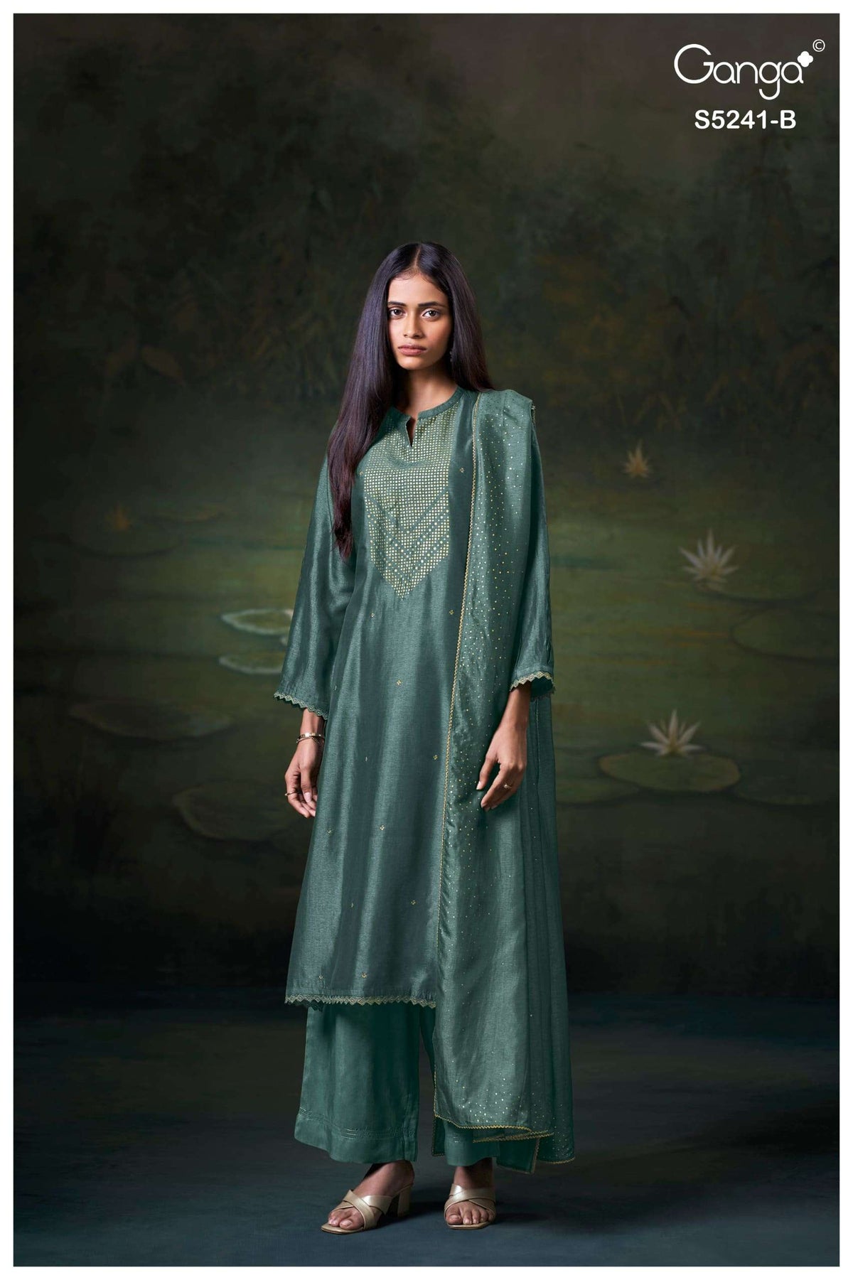 Ganga Fashion Deymth 5241 Bemberg Raw Silk Dress Material