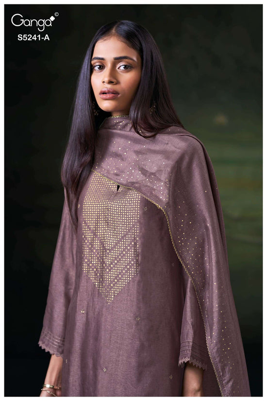 Ganga Fashion Deymth 5241 Bemberg Raw Silk Dress Material