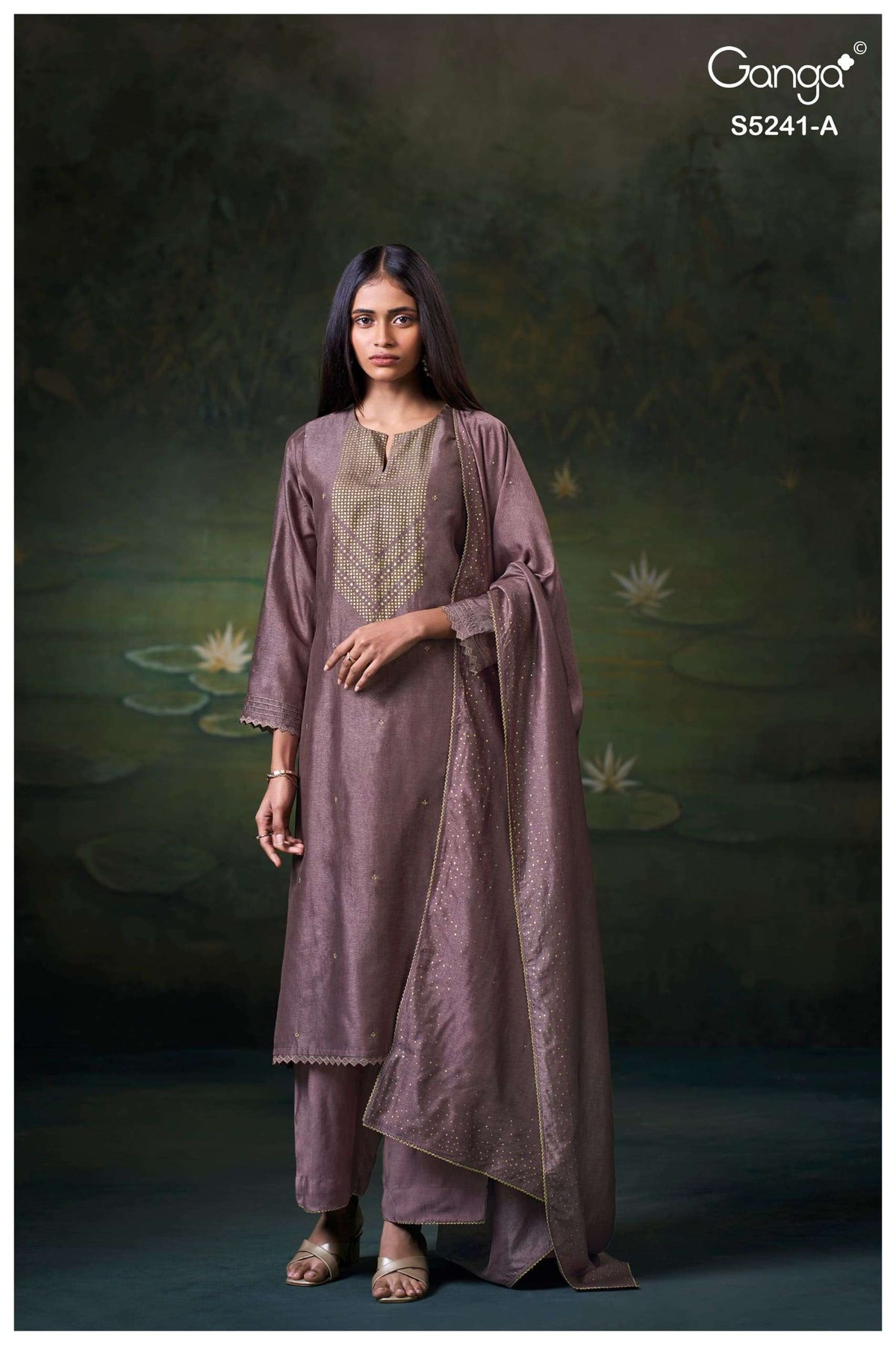 Ganga Fashion Deymth 5241 Bemberg Raw Silk Dress Material