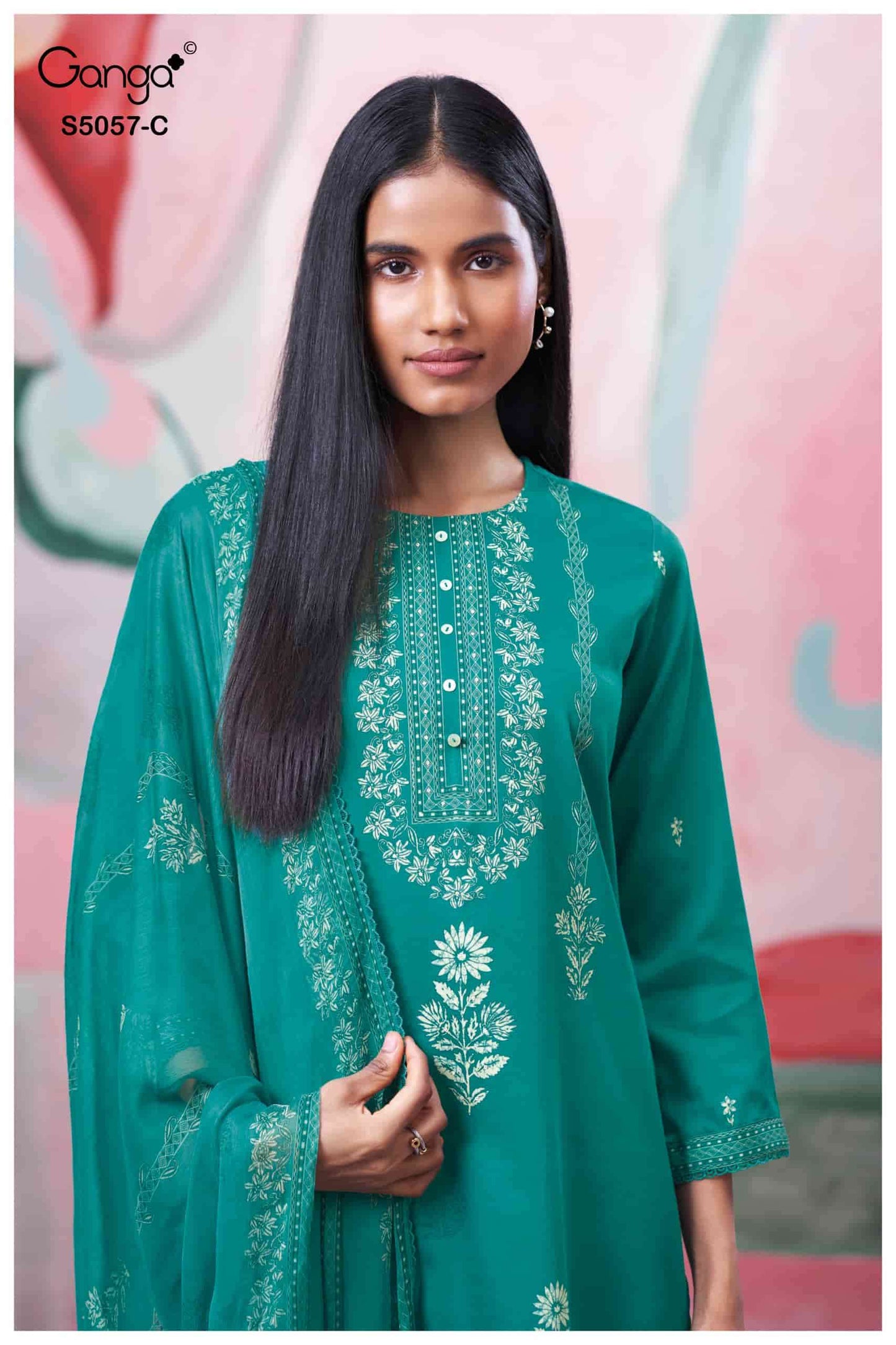 Ganga Fashion Deyra 5057 Premium Cotton Satin Dress Material