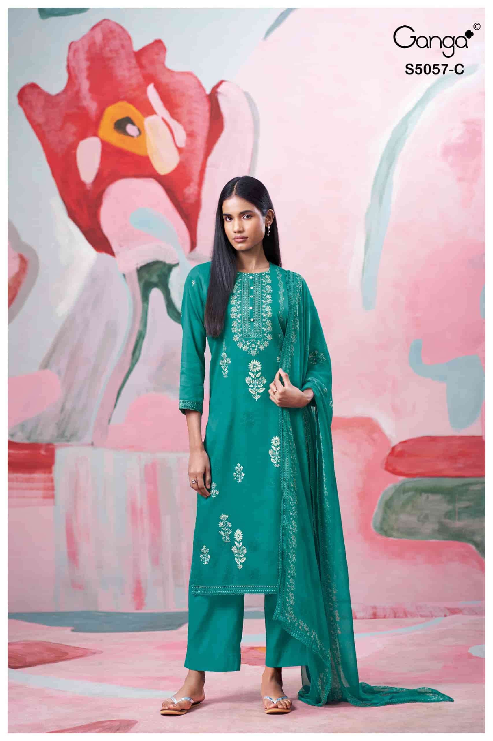 Ganga Fashion Deyra 5057 Premium Cotton Satin Dress Material