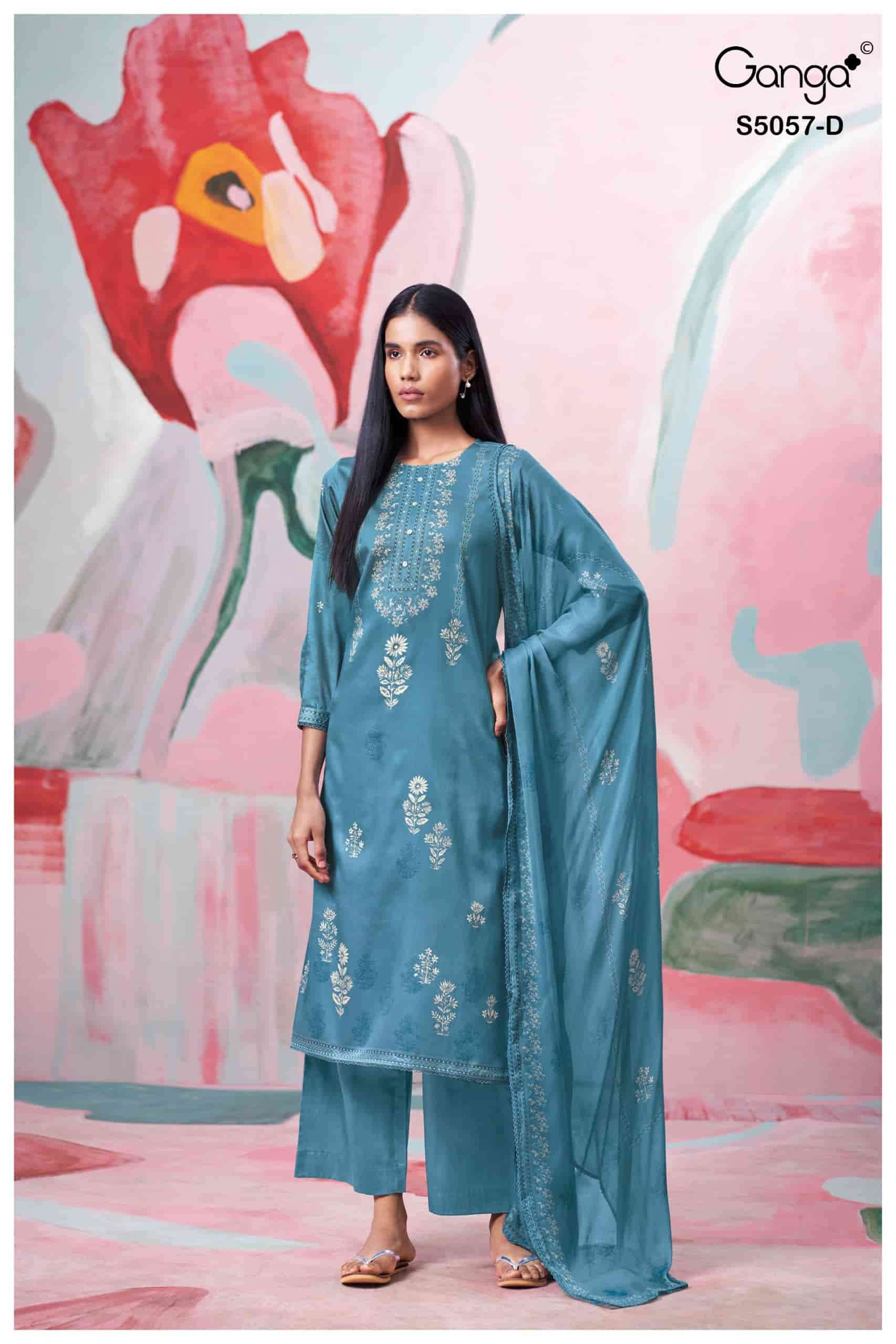 Ganga Fashion Deyra 5057 Premium Cotton Satin Dress Material
