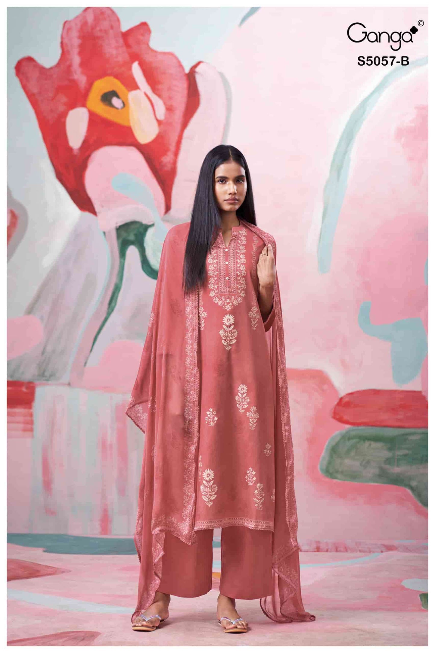 Ganga Fashion Deyra 5057 Premium Cotton Satin Dress Material