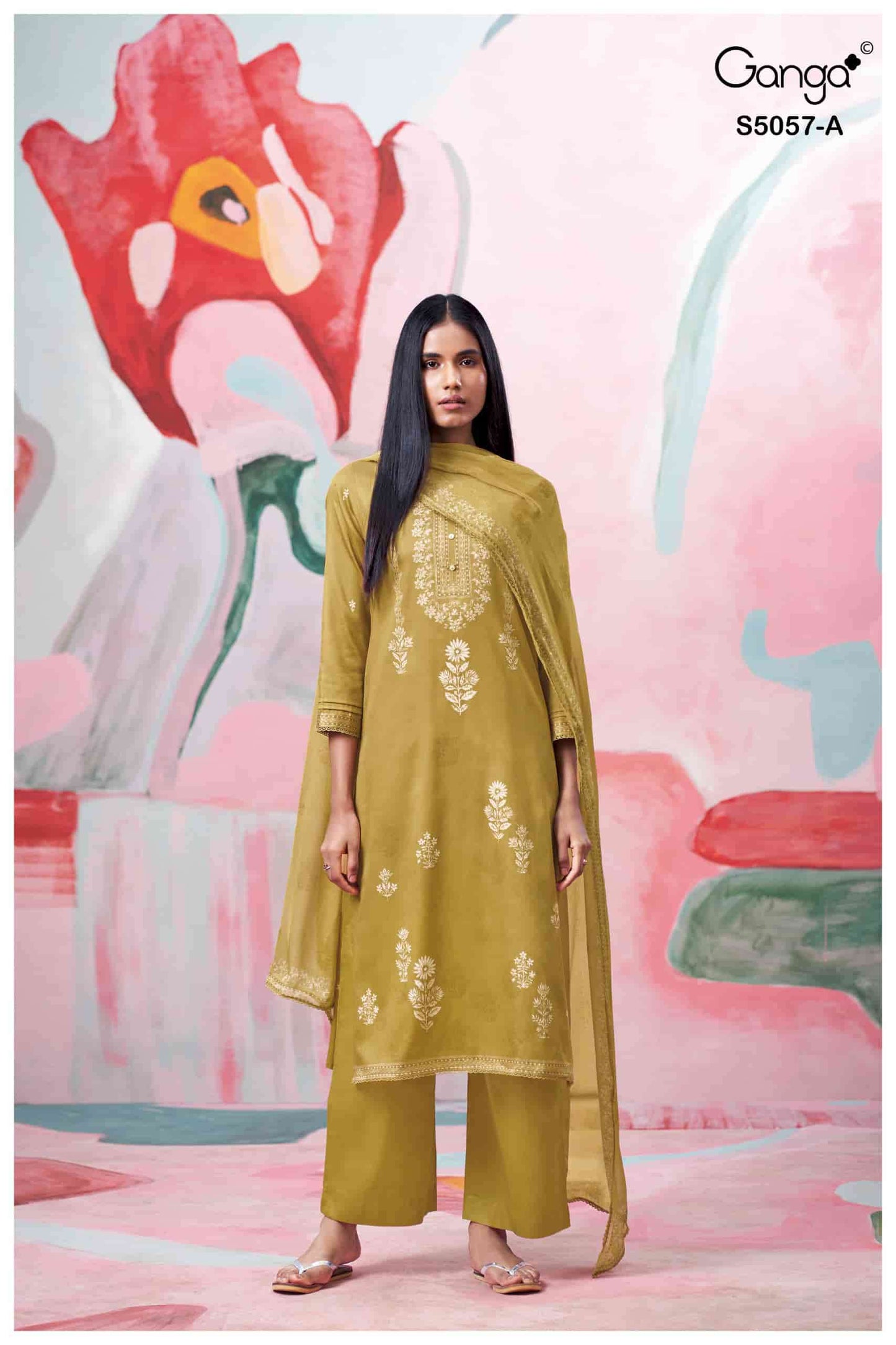 Ganga Fashion Deyra 5057 Premium Cotton Satin Dress Material
