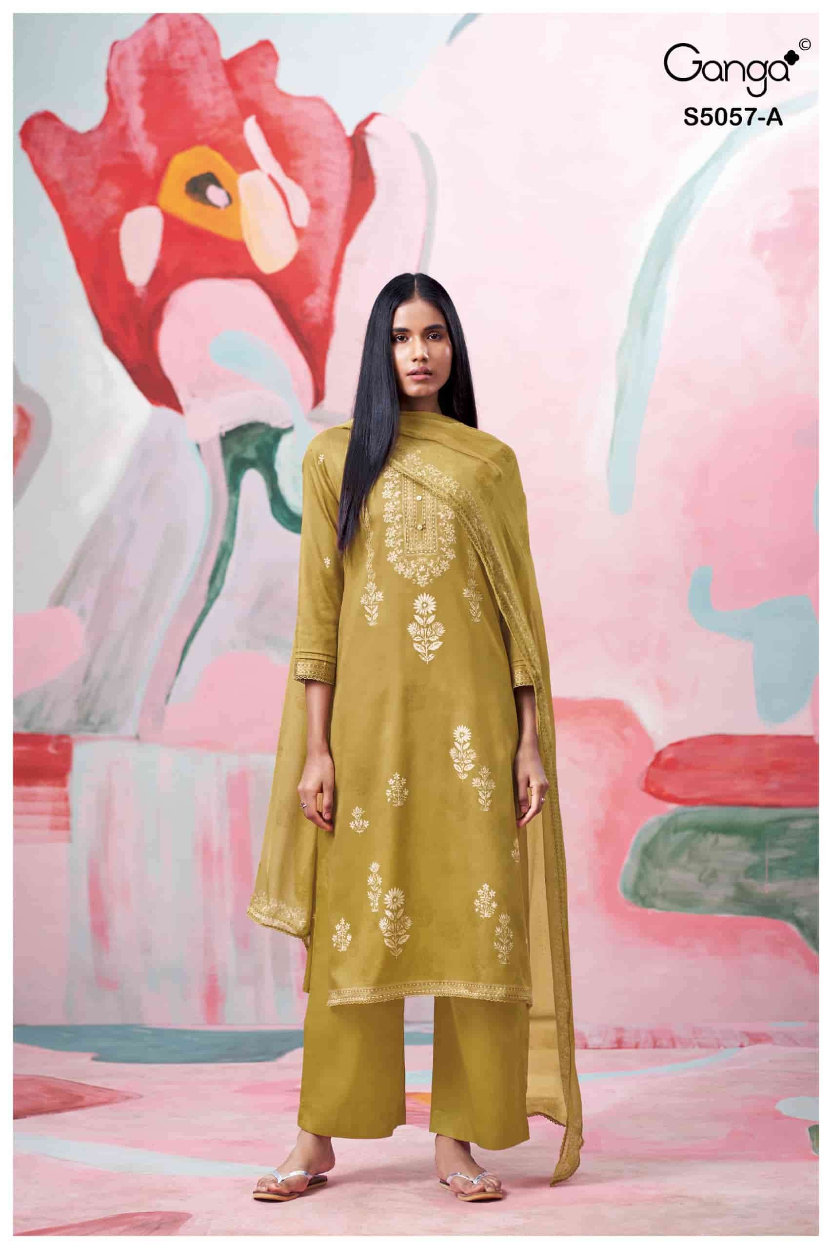 Ganga Fashion Deyra 5057 Premium Cotton Satin Dress Material