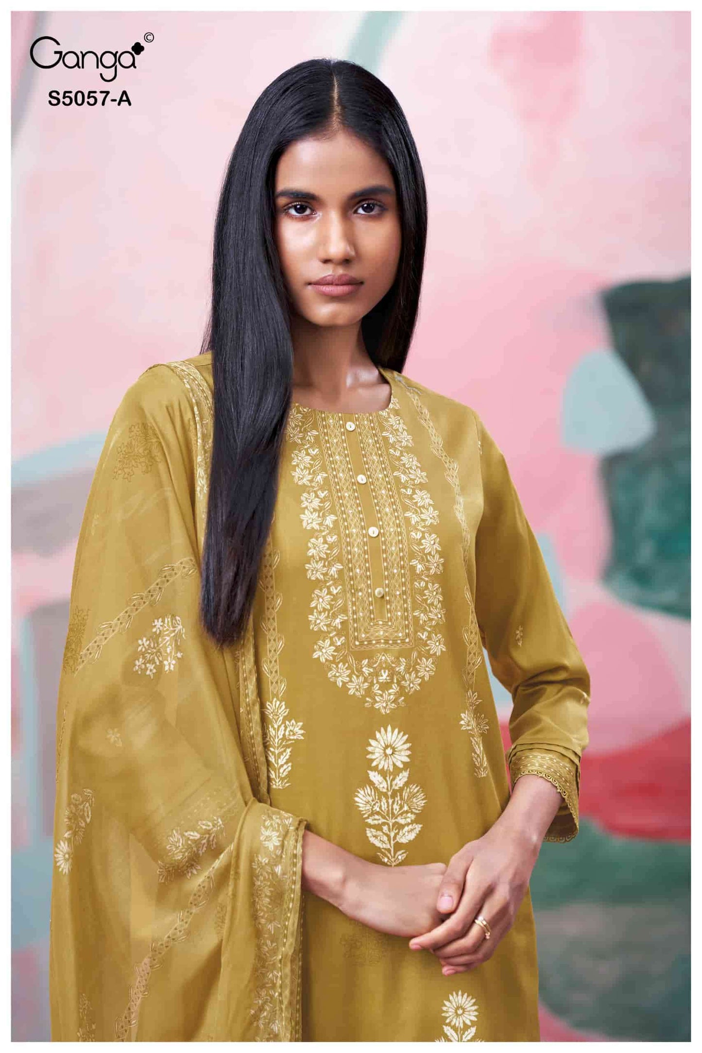 Ganga Fashion Deyra 5057 Premium Cotton Satin Dress Material