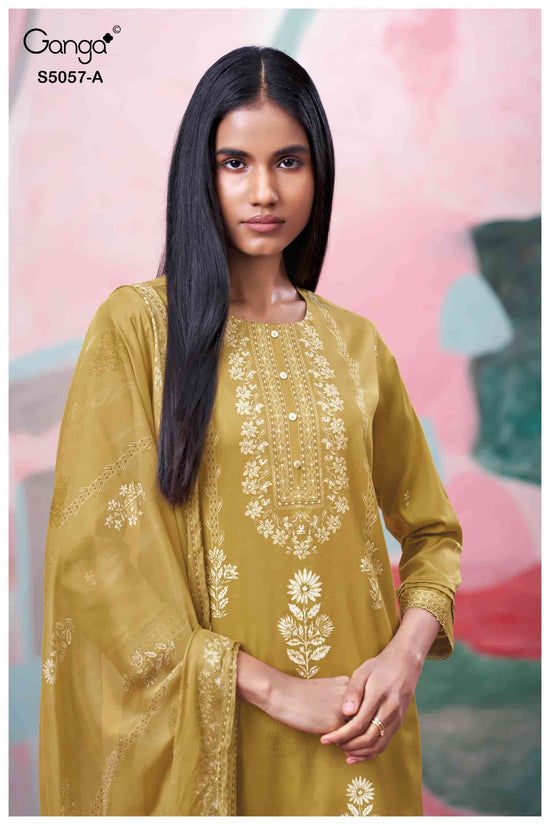Ganga Fashion Deyra 5057 Premium Cotton Satin Dress Material