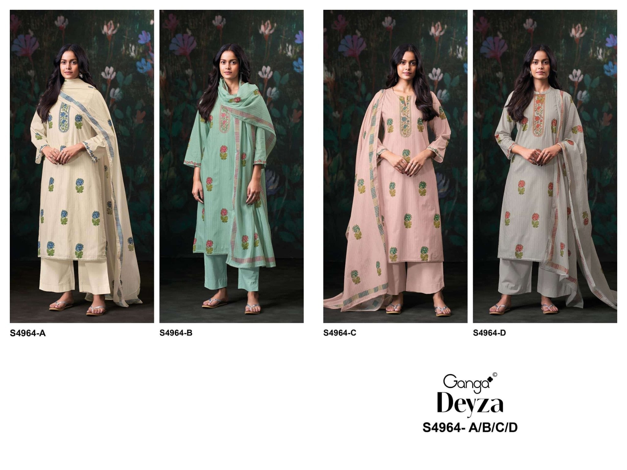 Ganga Fashion Deyza 4964 Premium Cotton Dress Material - Amrah Wholesale