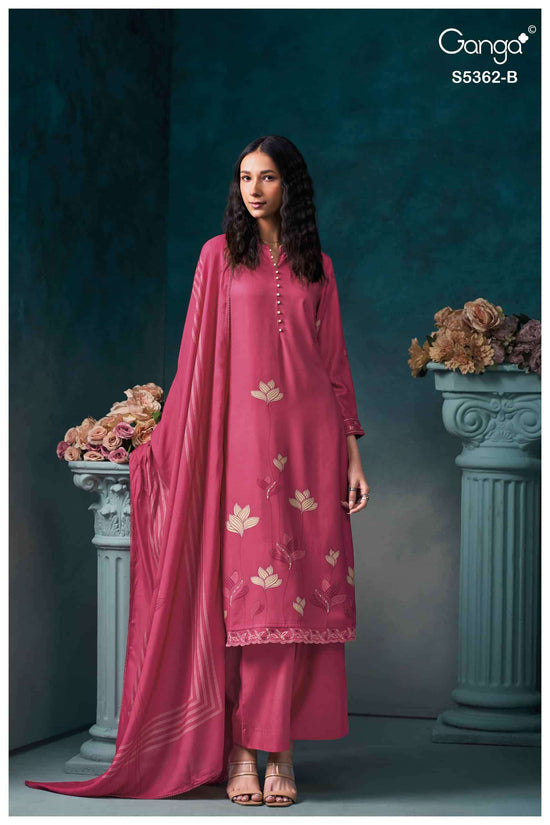 Ganga Fashion Diansa 5362 Pure Wool Pashmina Printed Dress Material