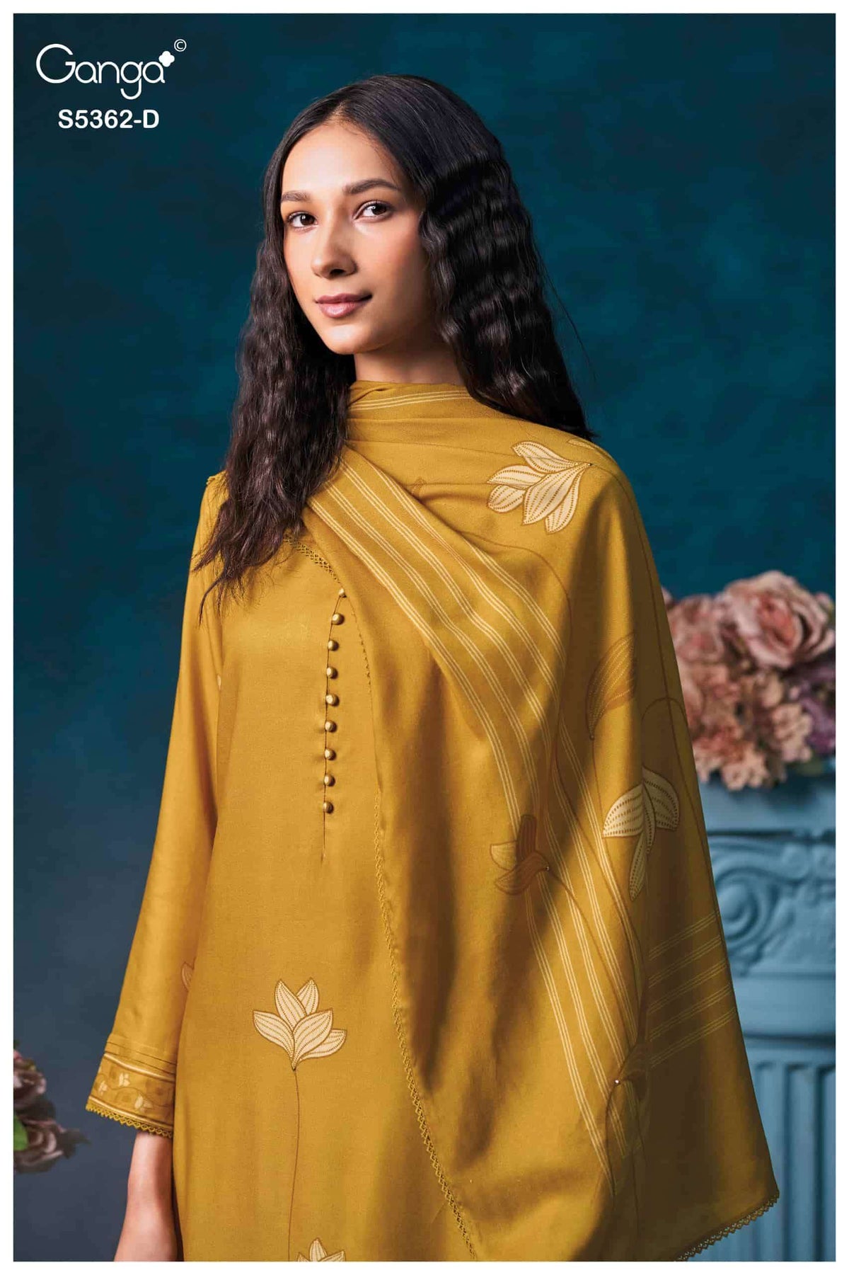 Ganga Fashion Diansa 5362 Pure Wool Pashmina Printed Dress Material