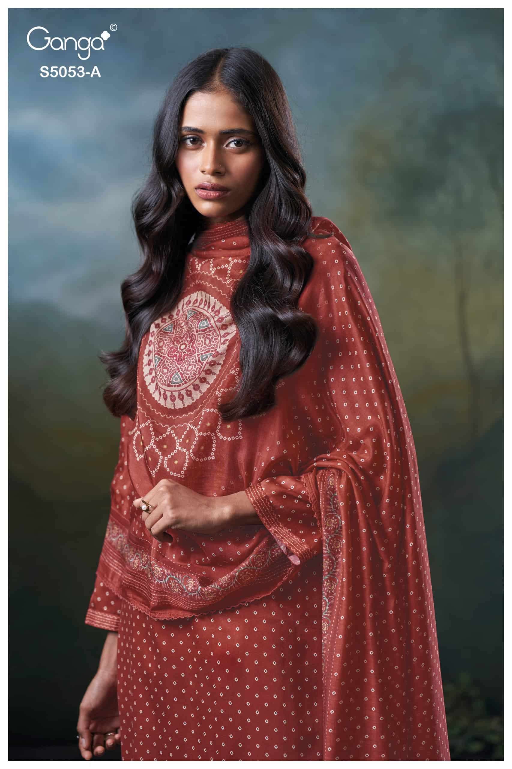 Ganga Fashion Diantha 5053 Premium Cotton Satin Dress Material