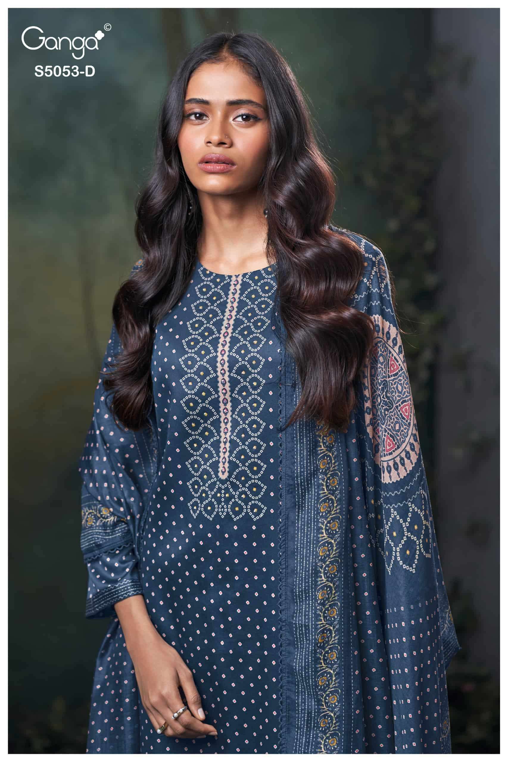 Ganga Fashion Diantha 5053 Premium Cotton Satin Dress Material