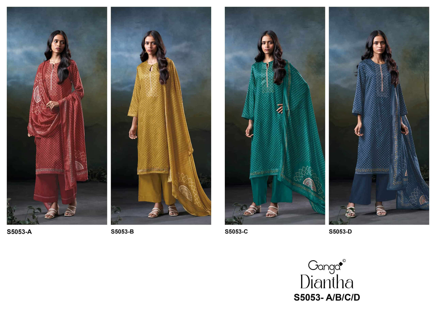 Ganga Fashion Diantha 5053 Premium Cotton Satin Dress Material