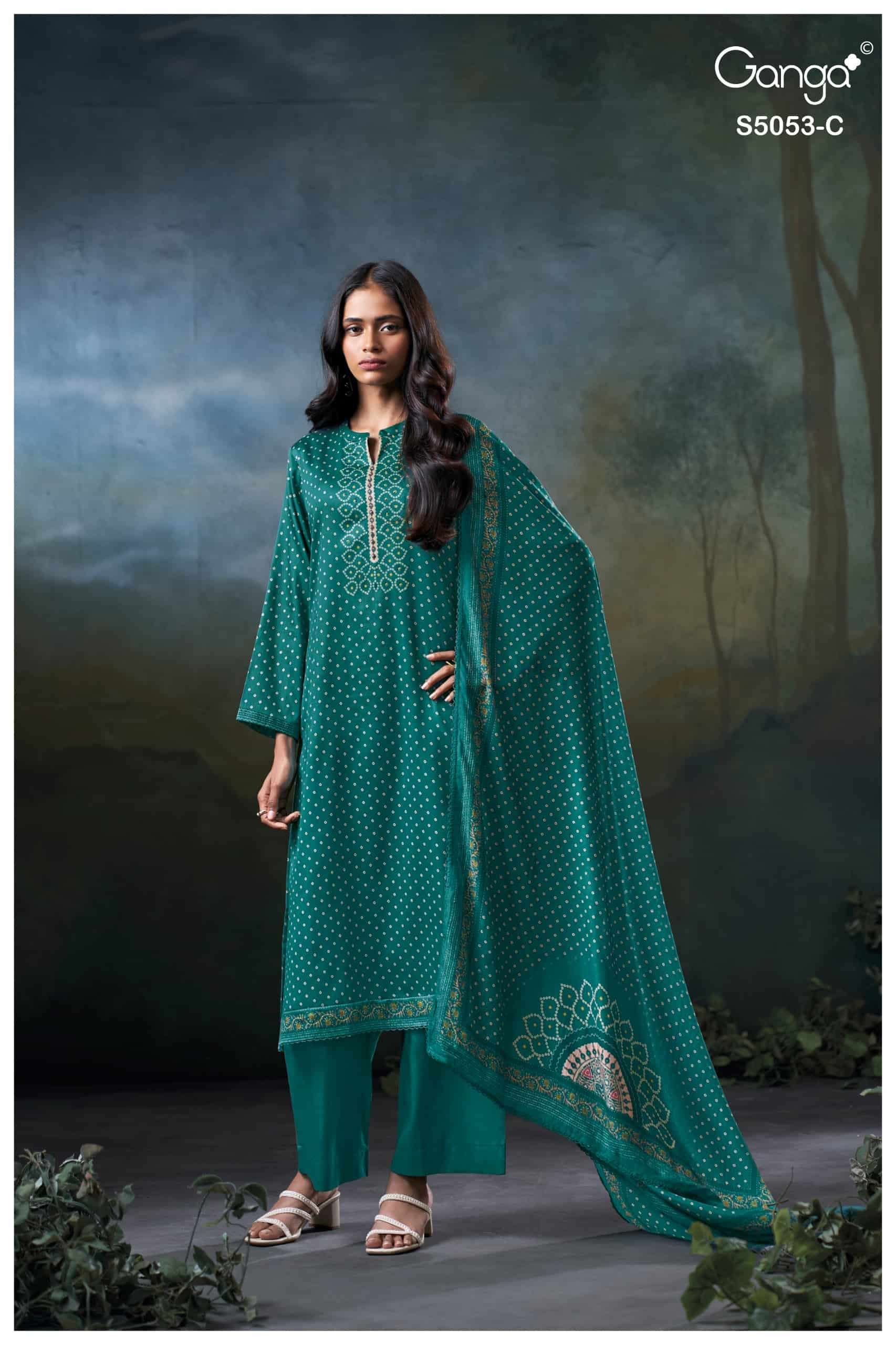 Ganga Fashion Diantha 5053 Premium Cotton Satin Dress Material