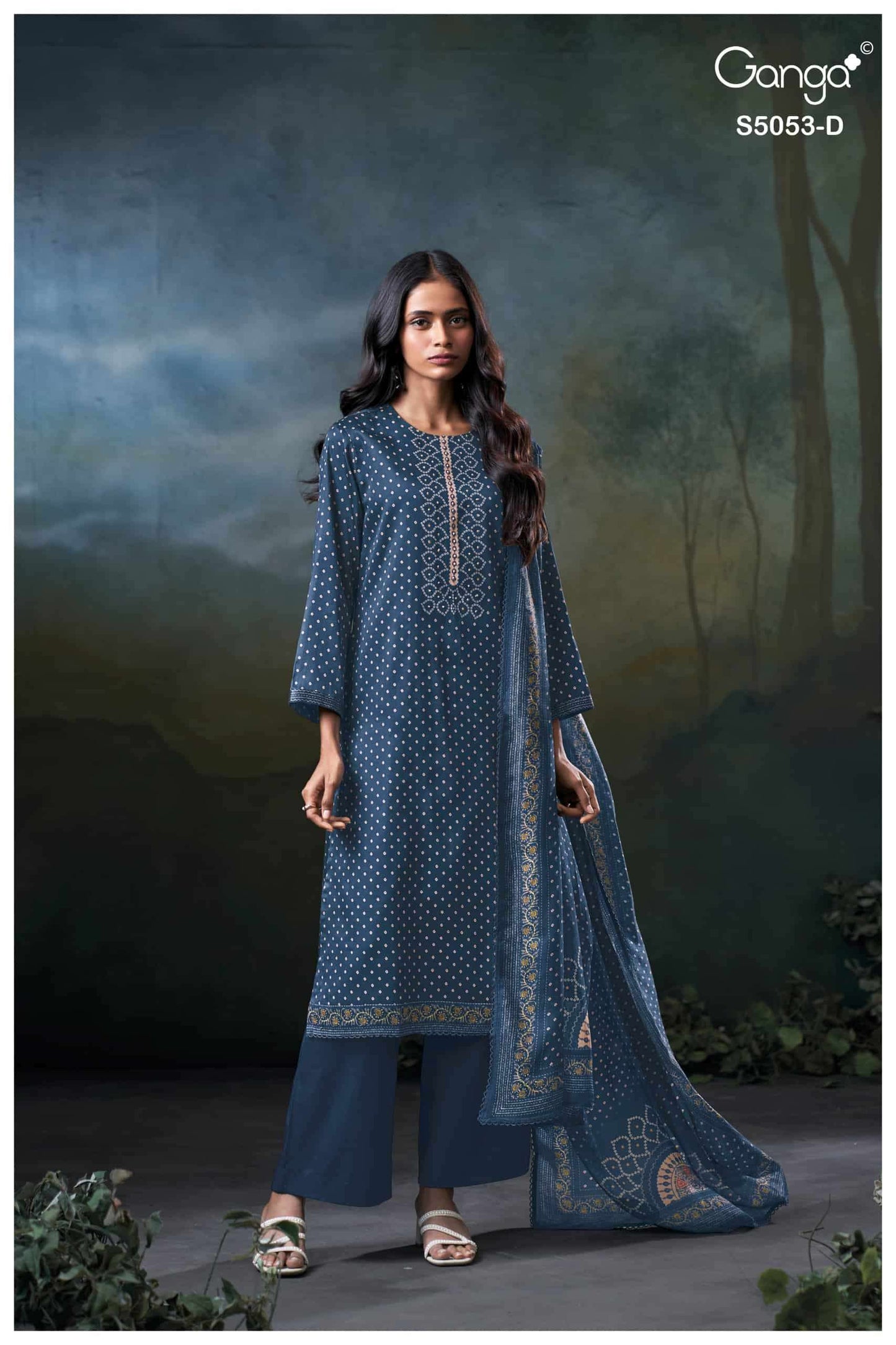 Ganga Fashion Diantha 5053 Premium Cotton Satin Dress Material
