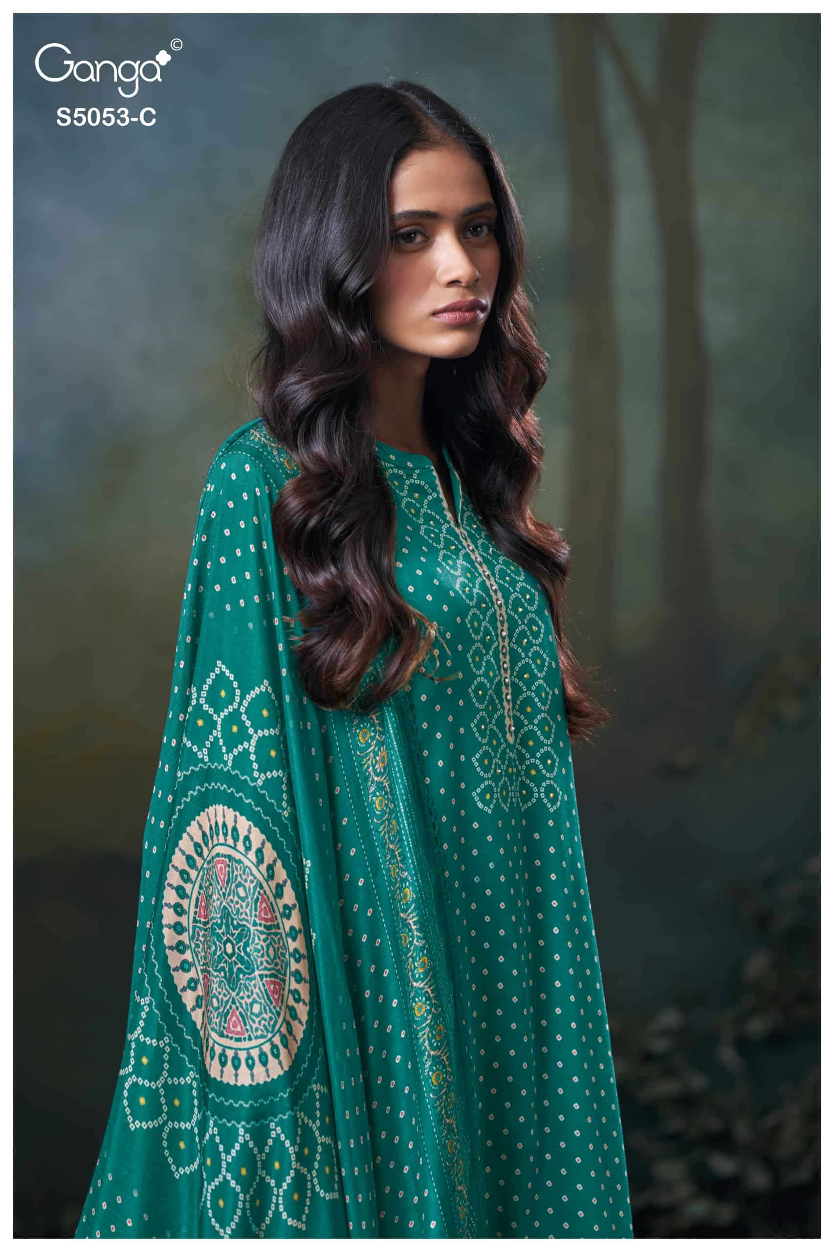 Ganga Fashion Diantha 5053 Premium Cotton Satin Dress Material