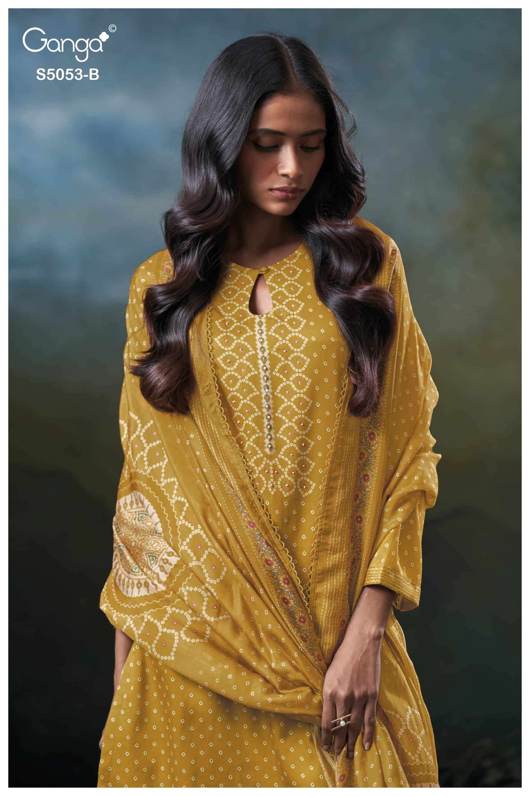 Ganga Fashion Diantha 5053 Premium Cotton Satin Dress Material