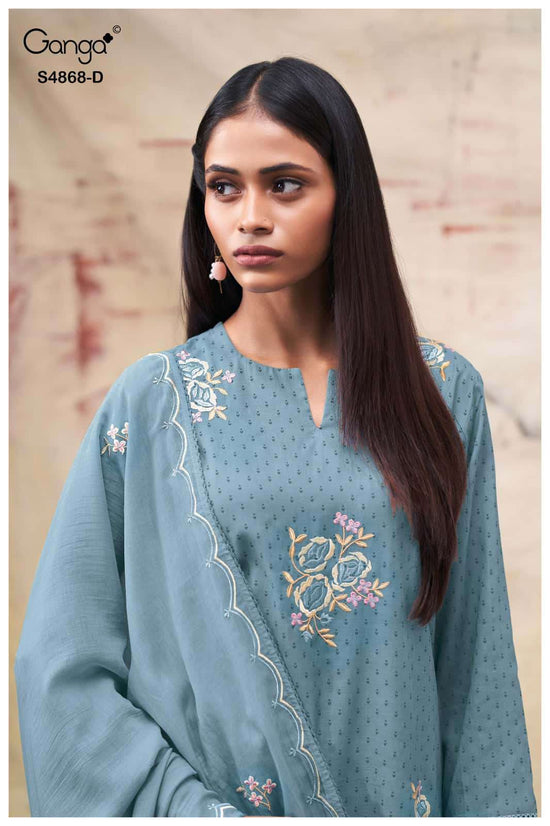 Ganga Fashion Divanshi 4868 Pure Bemberg Mul Dress Material