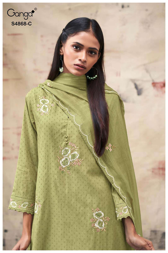 Ganga Fashion Divanshi 4868 Pure Bemberg Mul Dress Material